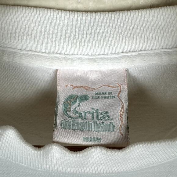 Vintage Grits Shirt Size Medium White Single Stitch Southern Girls Love To Beach - Picture 3 of 11